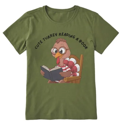 Pagewings Thanksgiving Turkey Reading A Book Unisex Classic T-shirt