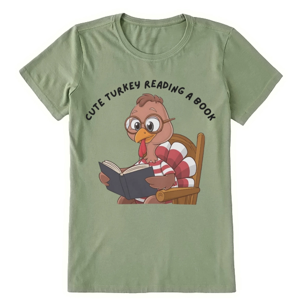 Pagewings Thanksgiving Turkey Reading A Book Unisex Classic T-shirt
