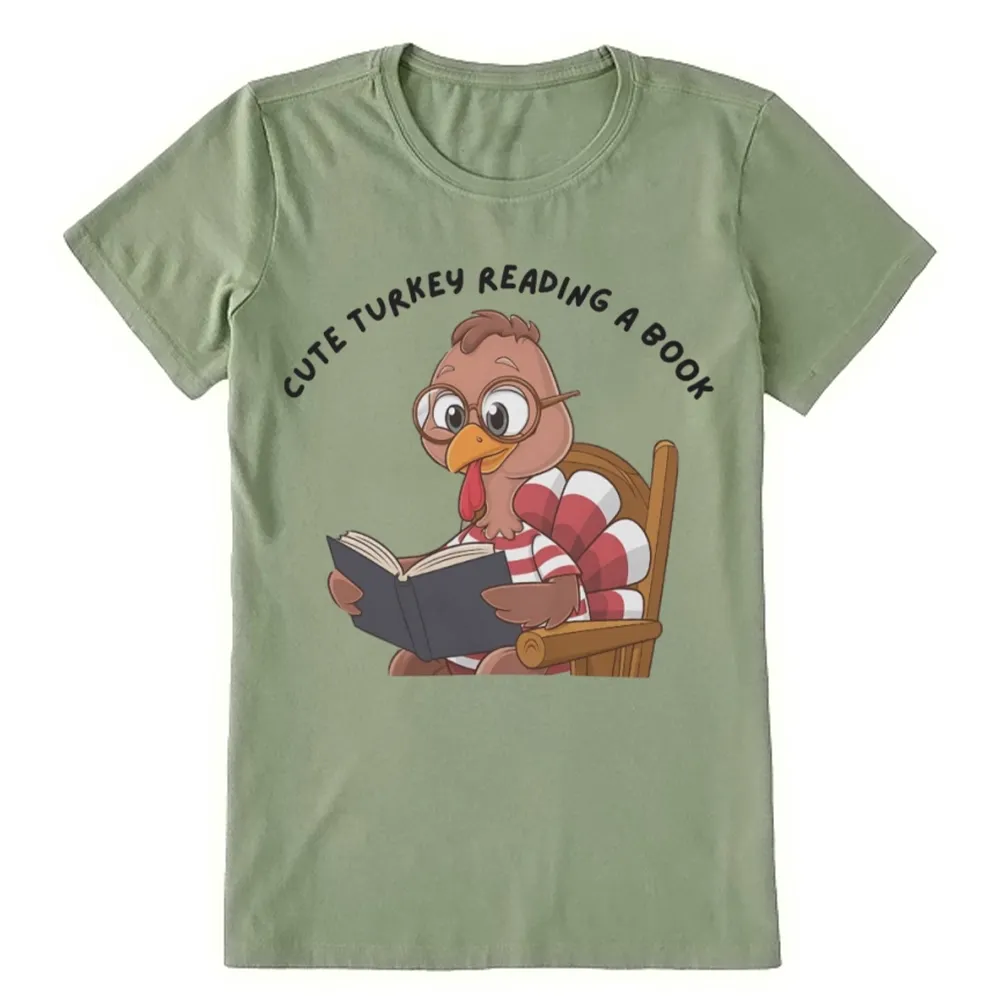 Pagewings Thanksgiving Turkey Reading A Book Unisex Classic T-shirt