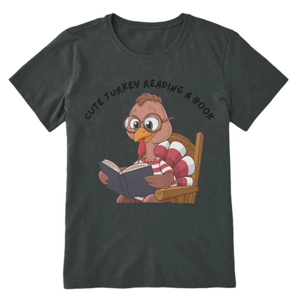 Pagewings Thanksgiving Turkey Reading A Book Unisex Classic T-shirt
