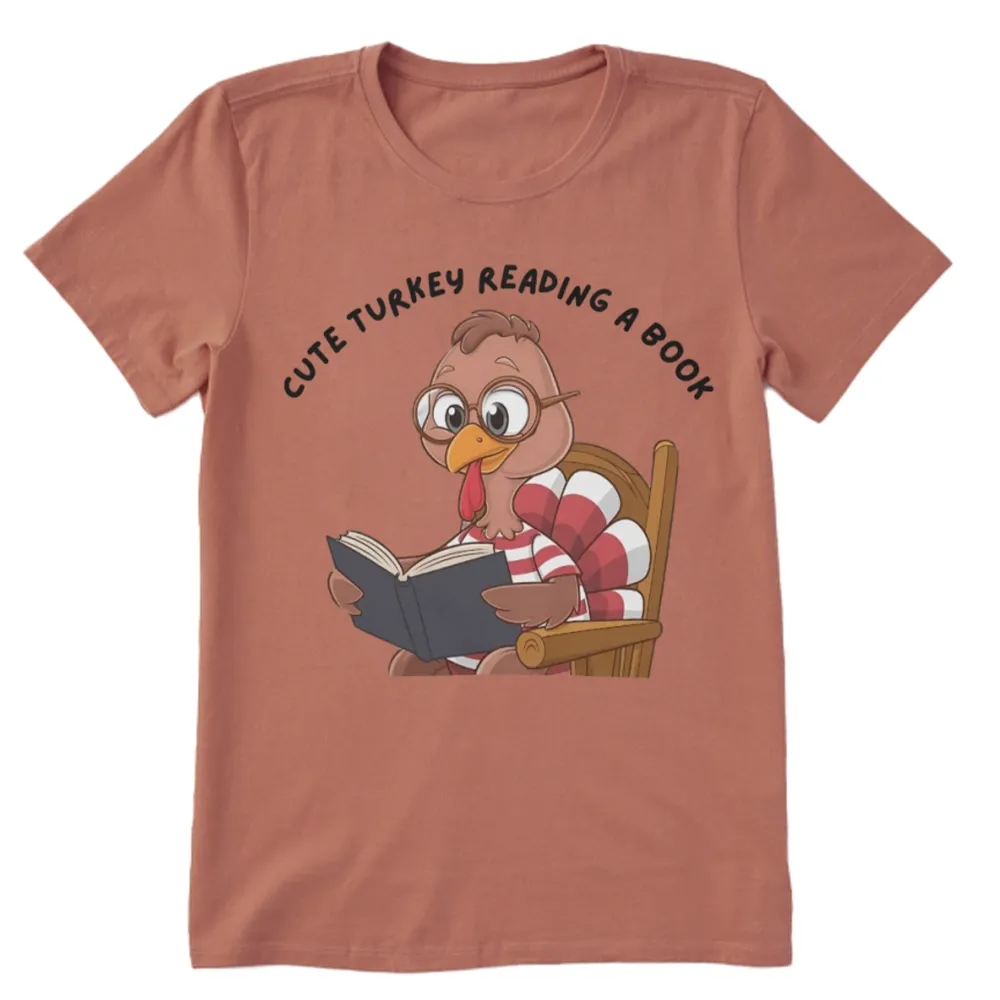 Pagewings Thanksgiving Turkey Reading A Book Unisex Classic T-shirt