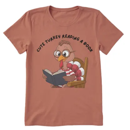 Pagewings Thanksgiving Turkey Reading A Book Unisex Classic T-shirt