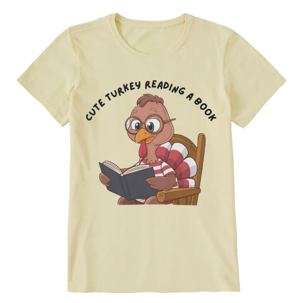Pagewings Thanksgiving Turkey Reading A Book Unisex Classic T-shirt