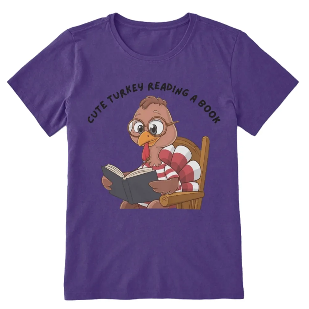 Pagewings Thanksgiving Turkey Reading A Book Unisex Classic T-shirt