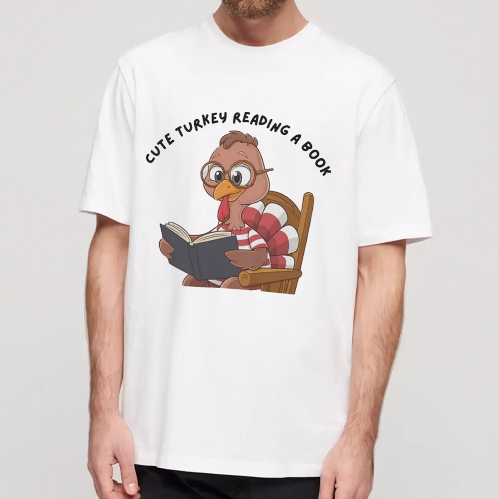 Pagewings Thanksgiving Turkey Reading A Book Unisex Classic T-shirt