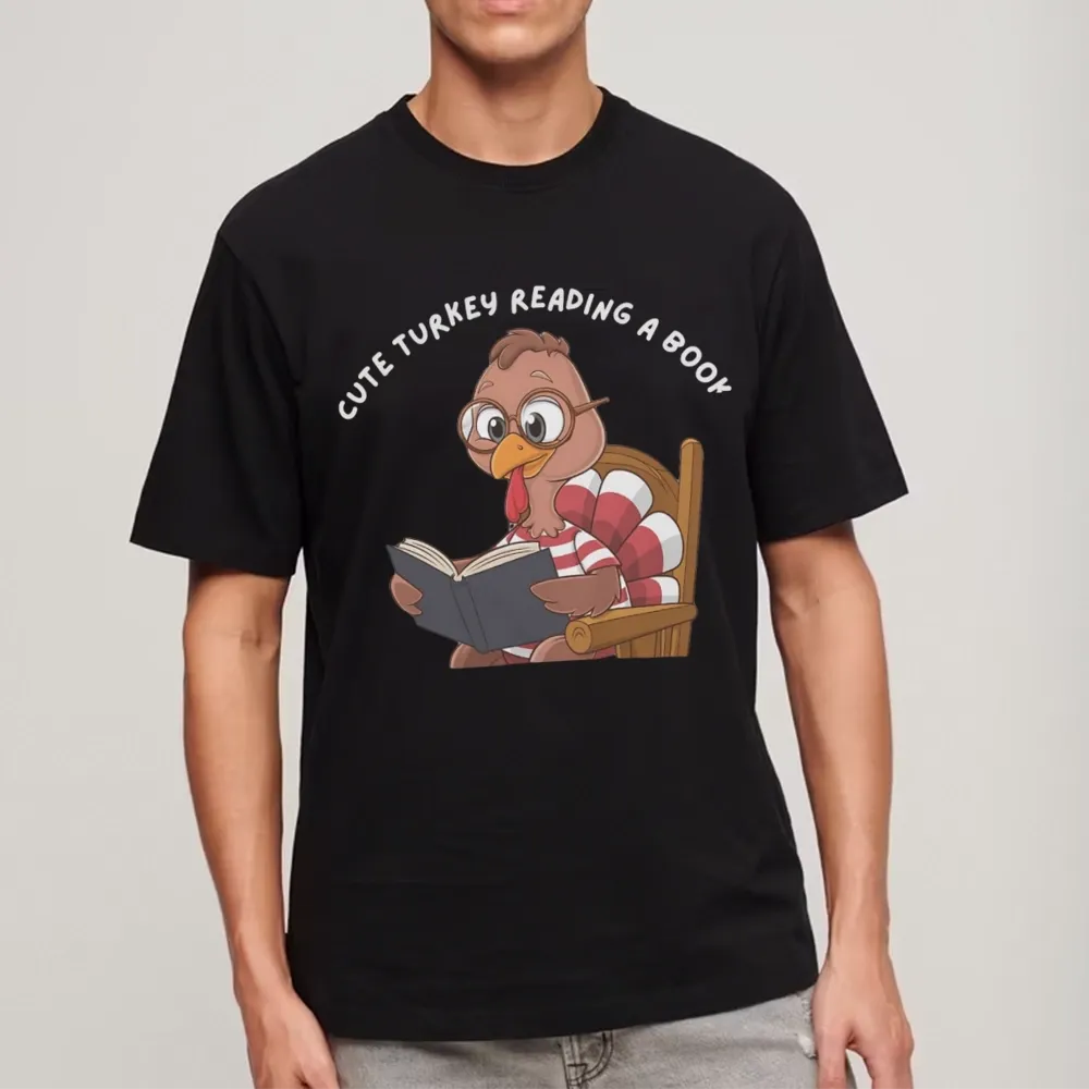 Pagewings Thanksgiving Turkey Reading A Book Unisex Classic T-shirt