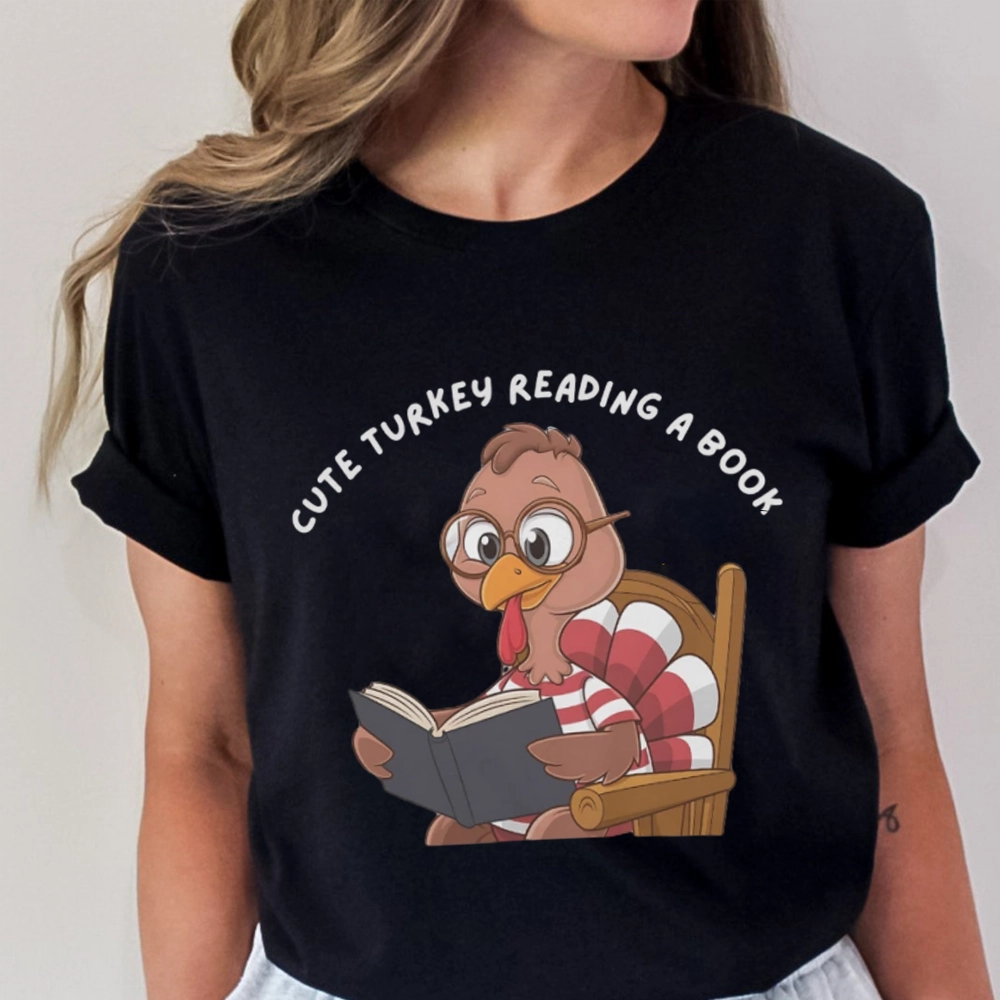 Pagewings Thanksgiving Turkey Reading A Book Unisex Classic T-shirt