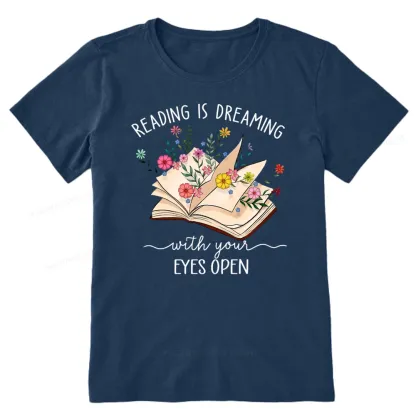 Pagewings Reading Is Dreaming With Your Eyes Open Unisex Classic T-shirt