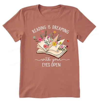 Pagewings Reading Is Dreaming With Your Eyes Open Unisex Classic T-shirt