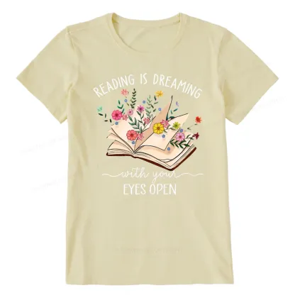 Pagewings Reading Is Dreaming With Your Eyes Open Unisex Classic T-shirt