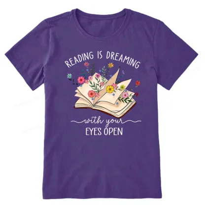Pagewings Reading Is Dreaming With Your Eyes Open Unisex Classic T-shirt