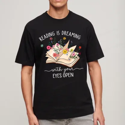 Pagewings Reading Is Dreaming With Your Eyes Open Unisex Classic T-shirt