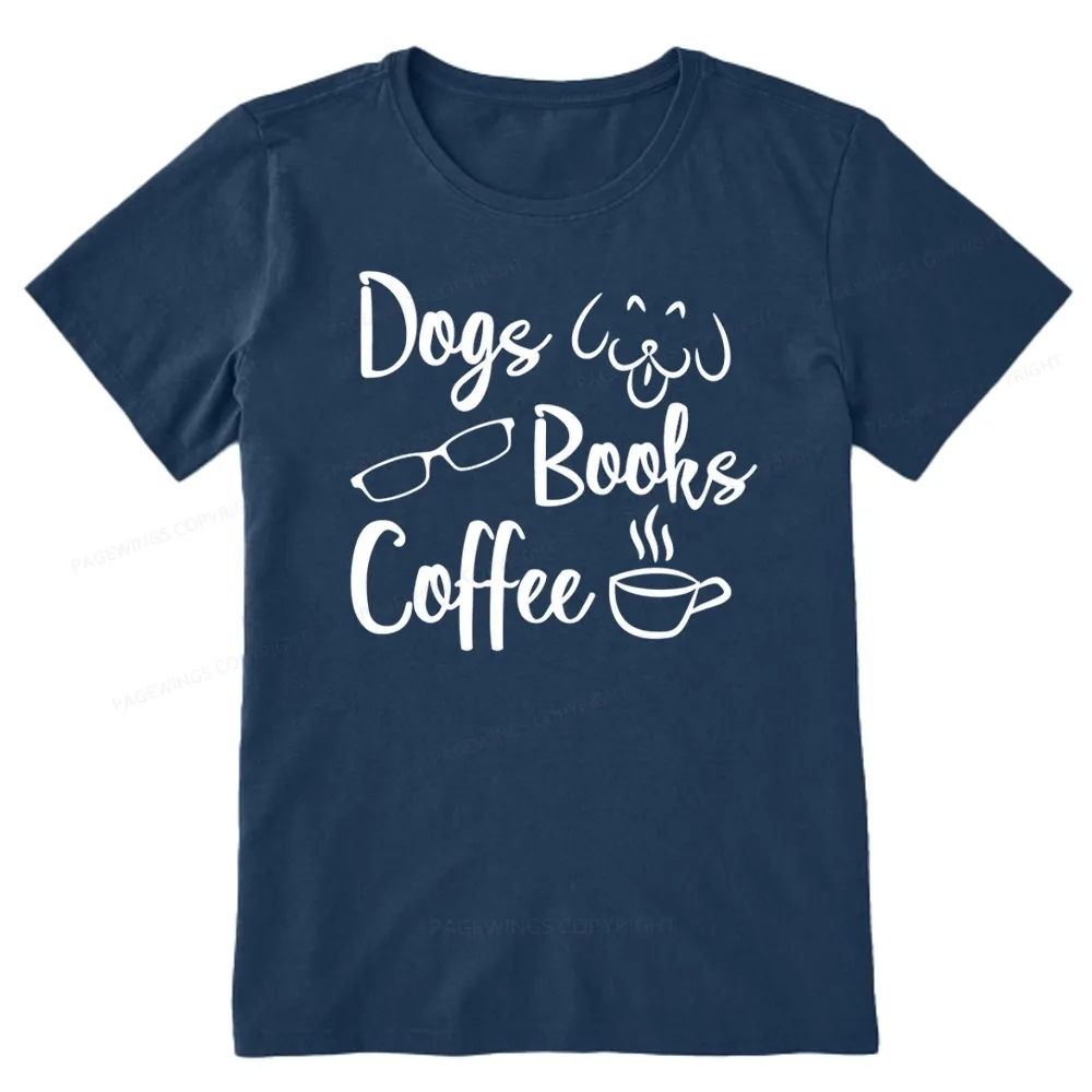Pagewings Dogs Books Coffee Unisex Classic T-shirt