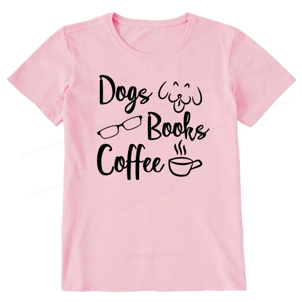 Pagewings Dogs Books Coffee Unisex Classic T-shirt
