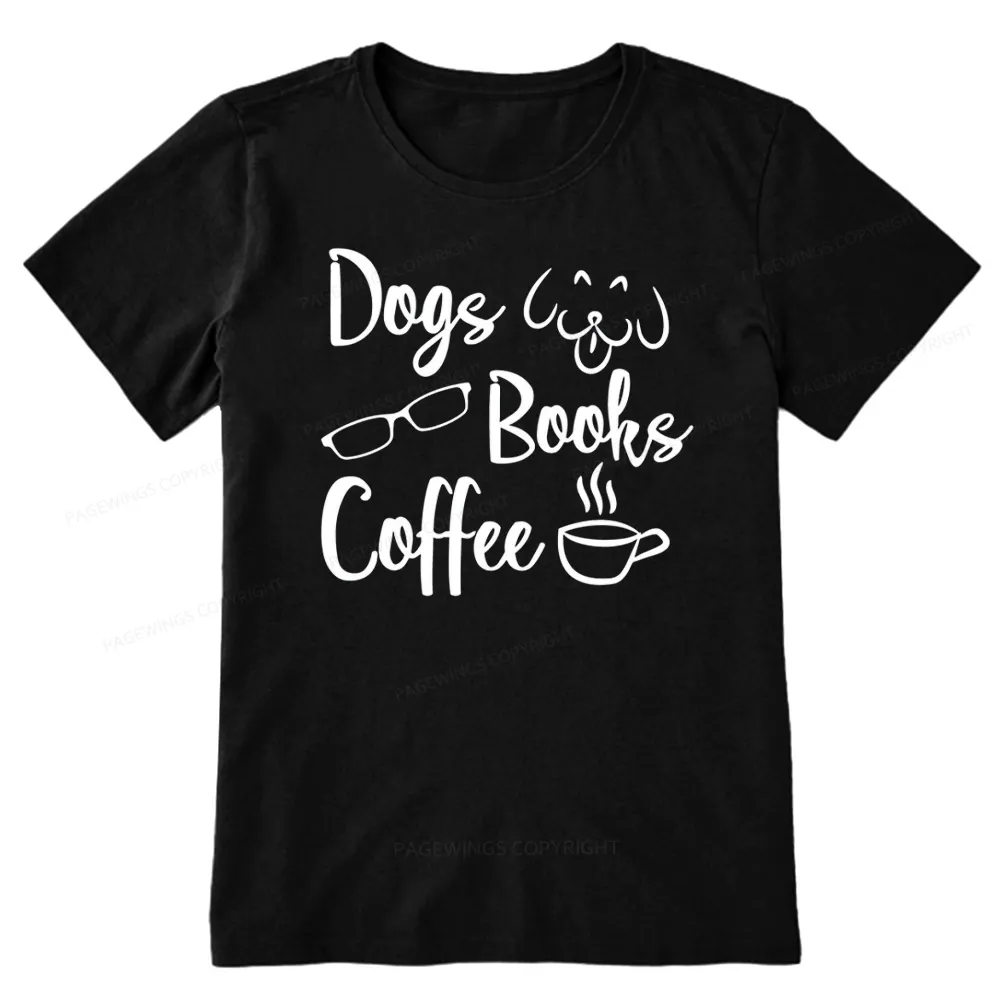 Pagewings Dogs Books Coffee Unisex Classic T-shirt