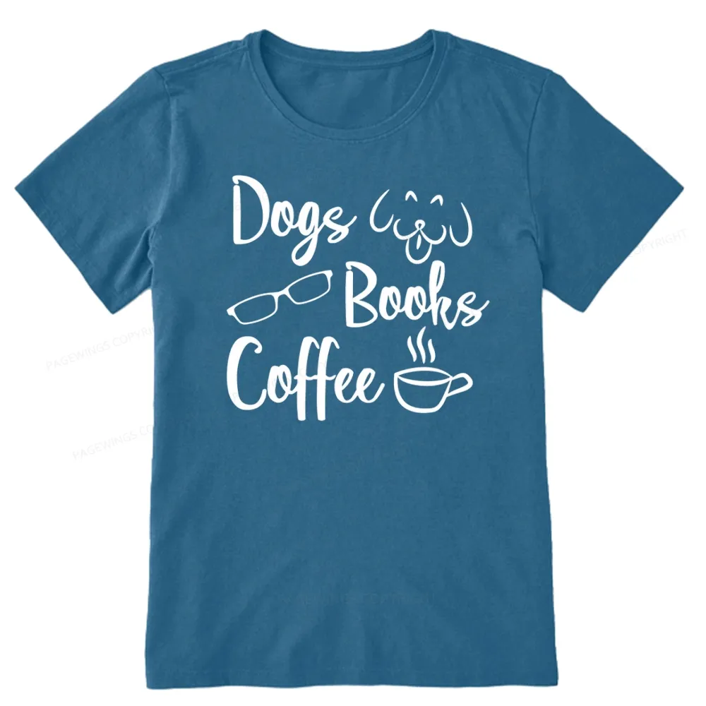 Pagewings Dogs Books Coffee Unisex Classic T-shirt