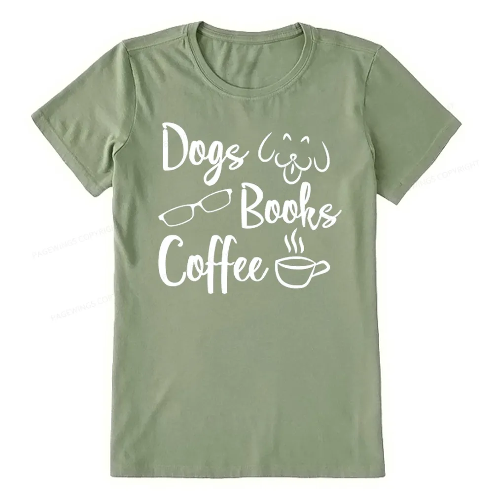 Pagewings Dogs Books Coffee Unisex Classic T-shirt