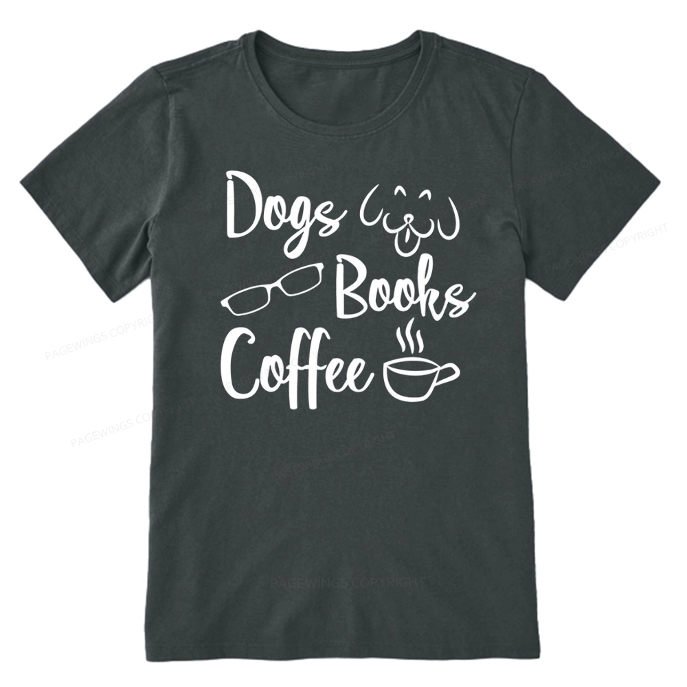 Pagewings Dogs Books Coffee Unisex Classic T-shirt