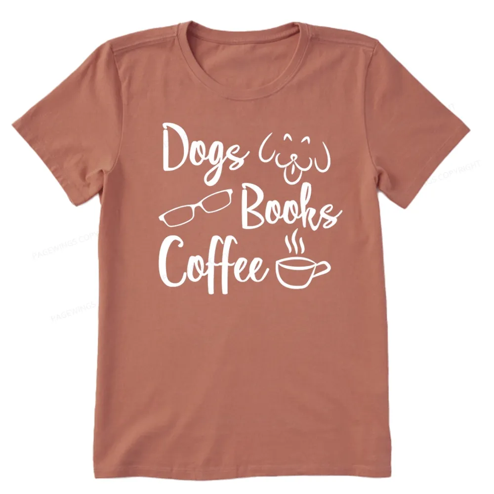 Pagewings Dogs Books Coffee Unisex Classic T-shirt