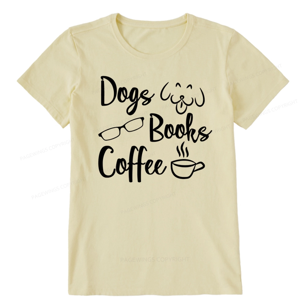 Pagewings Dogs Books Coffee Unisex Classic T-shirt