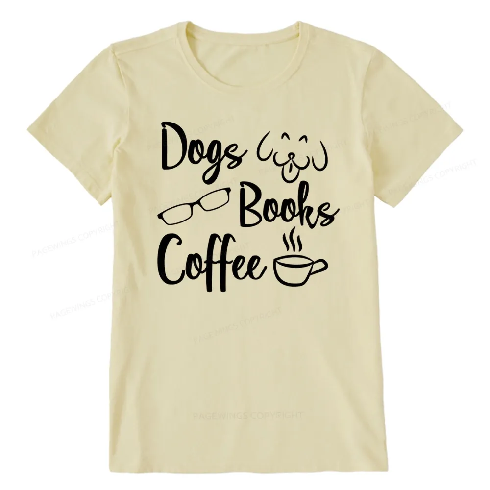 Pagewings Dogs Books Coffee Unisex Classic T-shirt