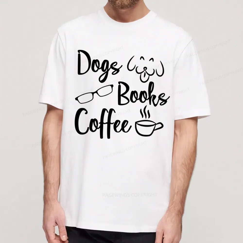 Pagewings Dogs Books Coffee Unisex Classic T-shirt