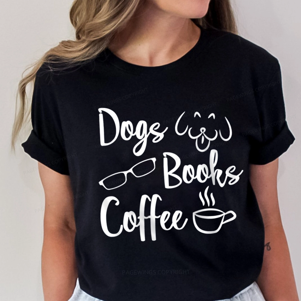 Pagewings Dogs Books Coffee Unisex Classic T-shirt