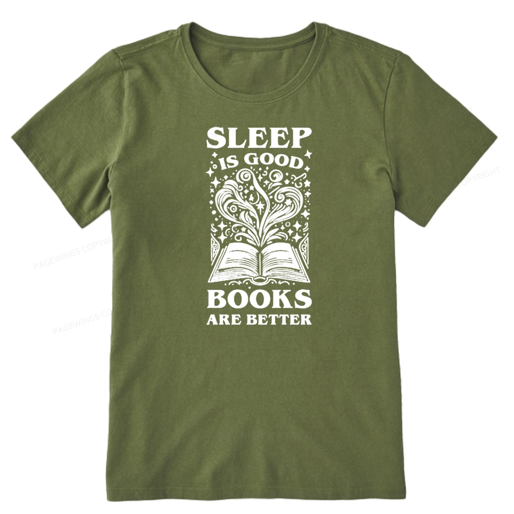 Pagewings Sleep is Good Books are Better Unisex Classic T-shirt