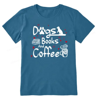 Pagewings  Dogs Books And Coffee Unisex Classic T-shirt