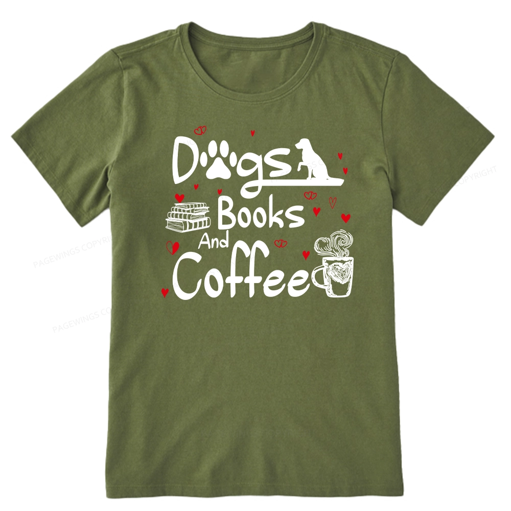 Pagewings  Dogs Books And Coffee Unisex Classic T-shirt