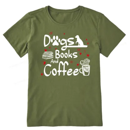 Pagewings  Dogs Books And Coffee Unisex Classic T-shirt