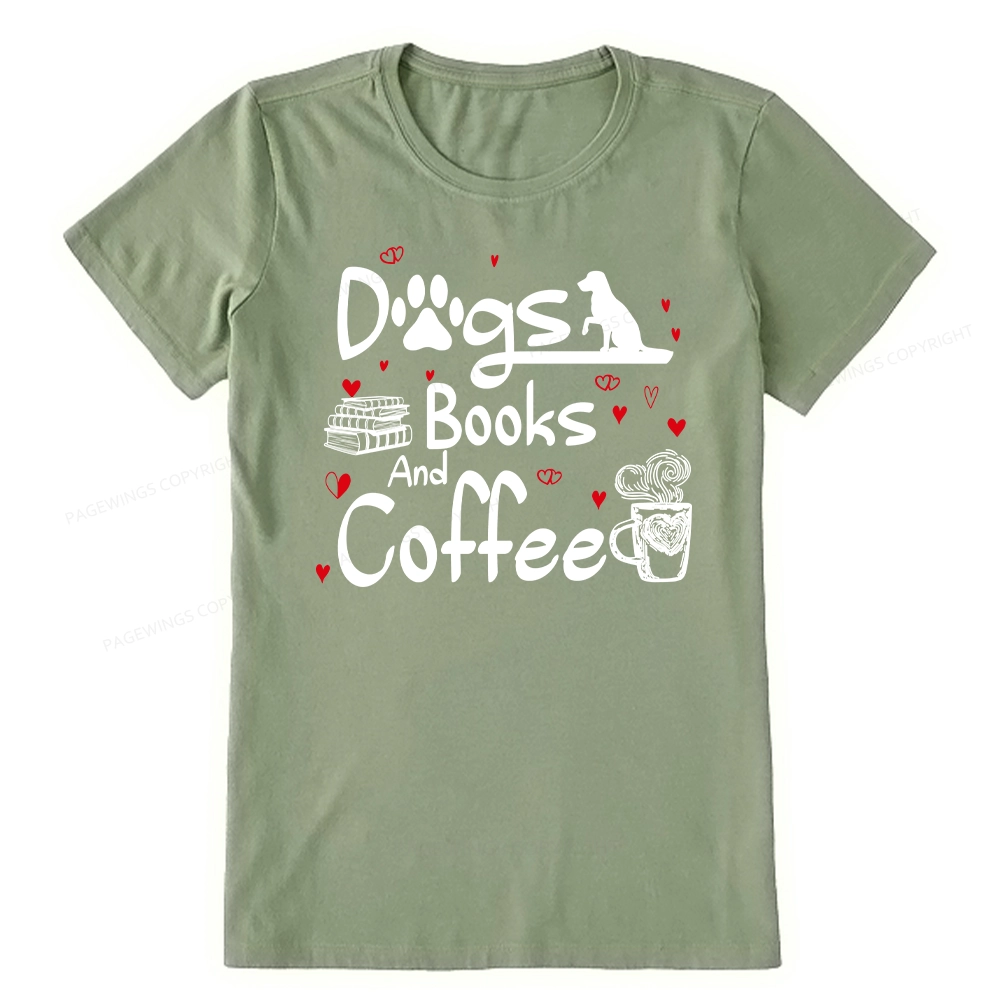 Pagewings  Dogs Books And Coffee Unisex Classic T-shirt