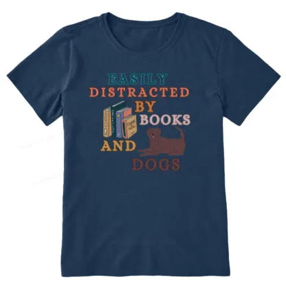 Pagewings Easily Distracted By Books And Labrador Unisex Classic T-shirt