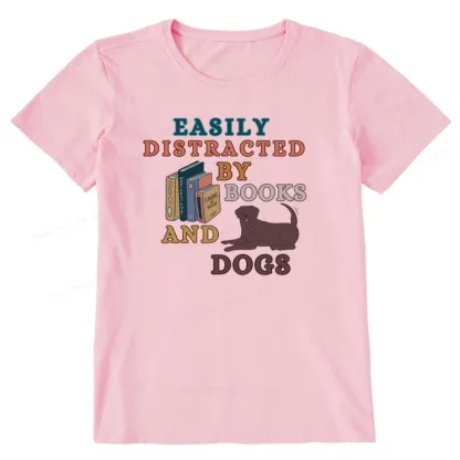 Pagewings Easily Distracted By Books And Labrador Unisex Classic T-shirt