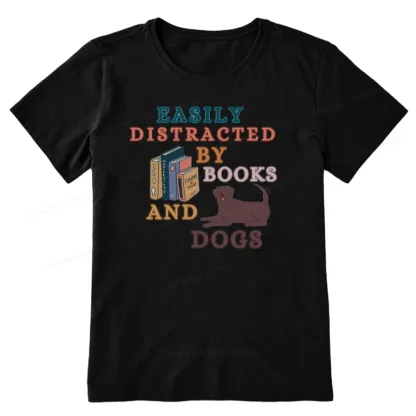 Pagewings Easily Distracted By Books And Labrador Unisex Classic T-shirt