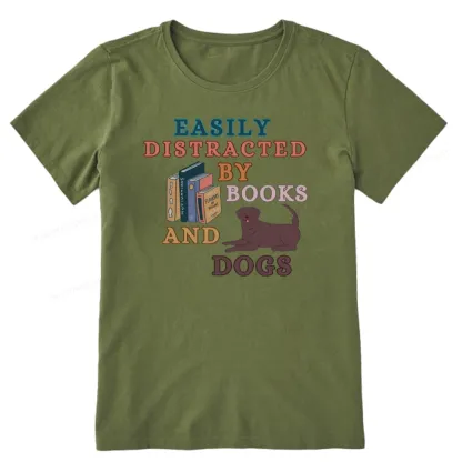 Pagewings Easily Distracted By Books And Labrador Unisex Classic T-shirt