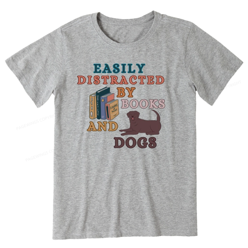 Pagewings Easily Distracted By Books And Labrador Unisex Classic T-shirt