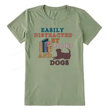 Pagewings Easily Distracted By Books And Labrador Unisex Classic T-shirt