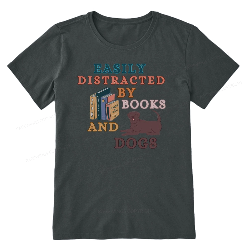Pagewings Easily Distracted By Books And Labrador Unisex Classic T-shirt