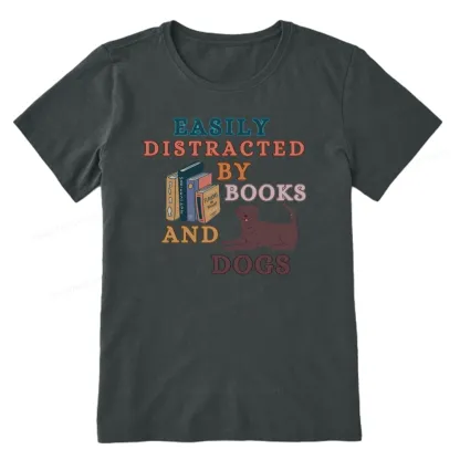 Pagewings Easily Distracted By Books And Labrador Unisex Classic T-shirt