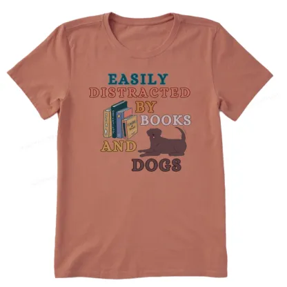 Pagewings Easily Distracted By Books And Labrador Unisex Classic T-shirt