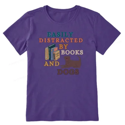 Pagewings Easily Distracted By Books And Labrador Unisex Classic T-shirt