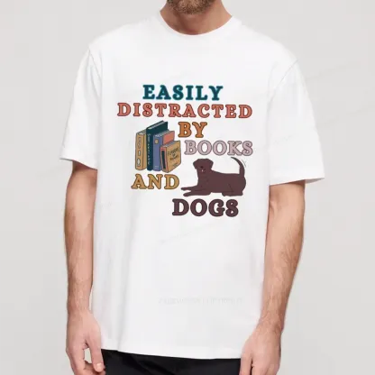 Pagewings Easily Distracted By Books And Labrador Unisex Classic T-shirt