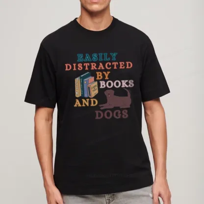 Pagewings Easily Distracted By Books And Labrador Unisex Classic T-shirt