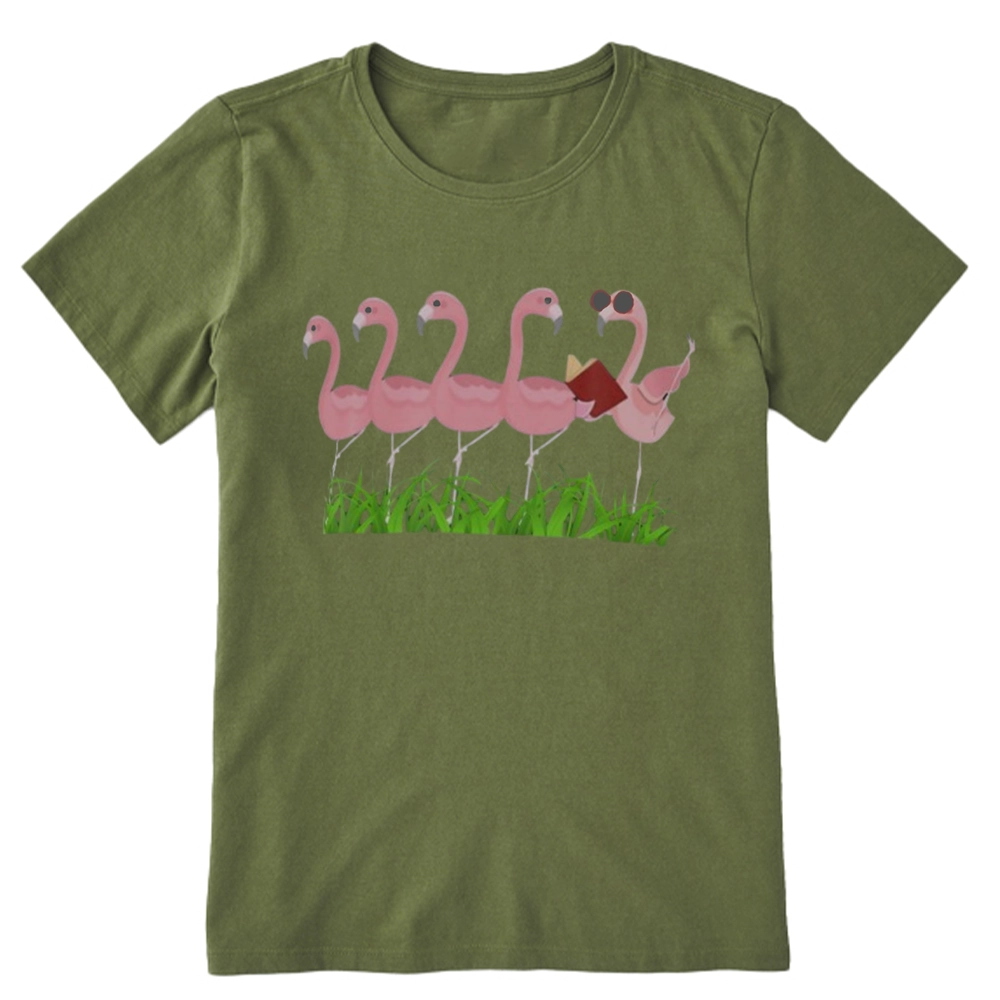 Pagewings Funny Flamingo Reading Book Unisex Classic T-shirt