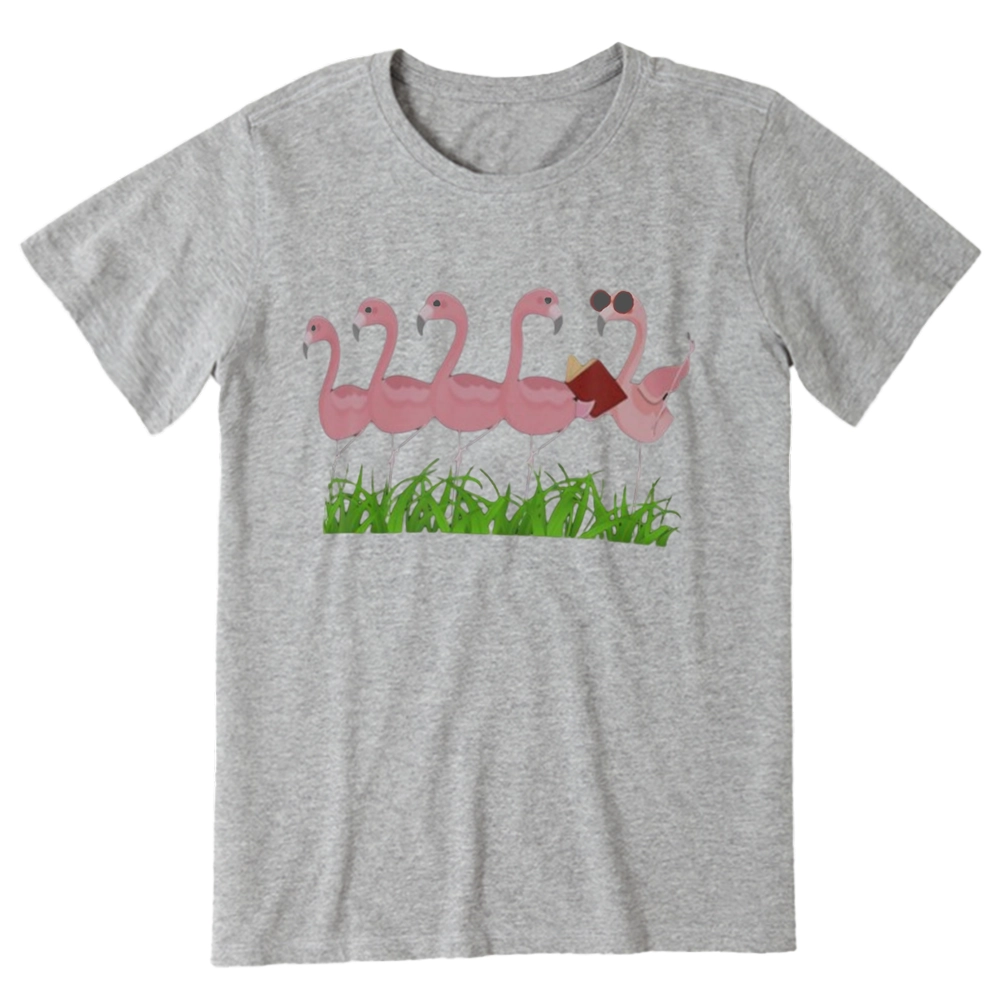 Pagewings Funny Flamingo Reading Book Unisex Classic T-shirt