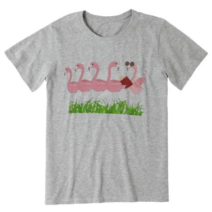 Pagewings Funny Flamingo Reading Book Unisex Classic T-shirt