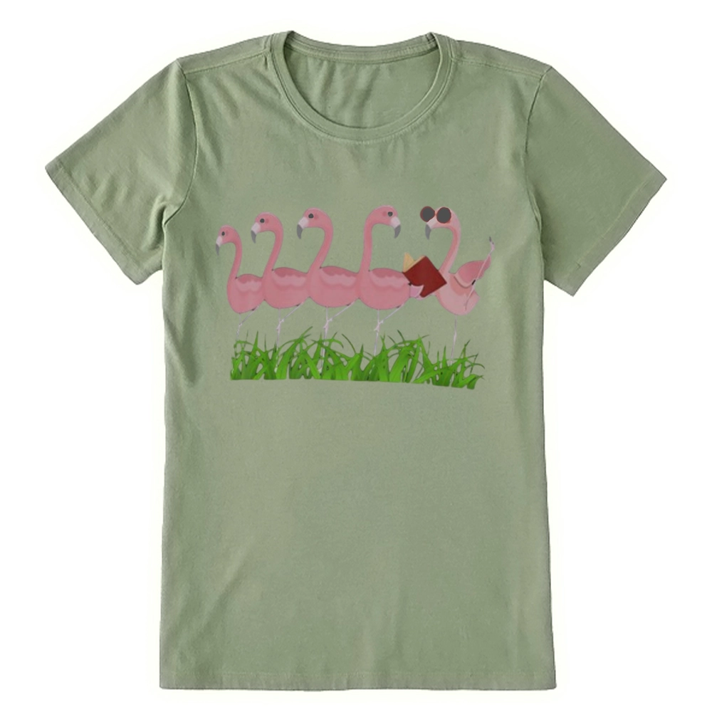 Pagewings Funny Flamingo Reading Book Unisex Classic T-shirt