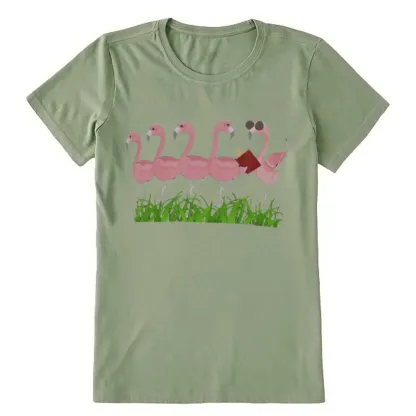 Pagewings Funny Flamingo Reading Book Unisex Classic T-shirt