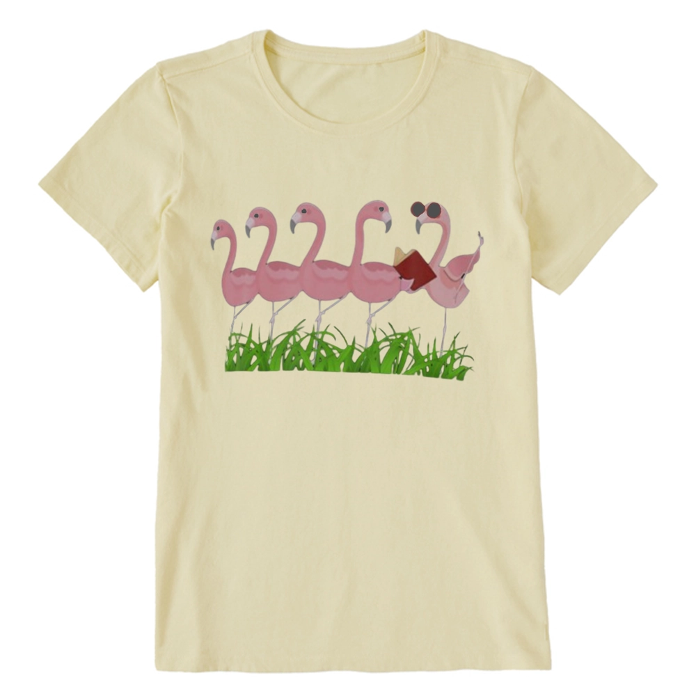 Pagewings Funny Flamingo Reading Book Unisex Classic T-shirt